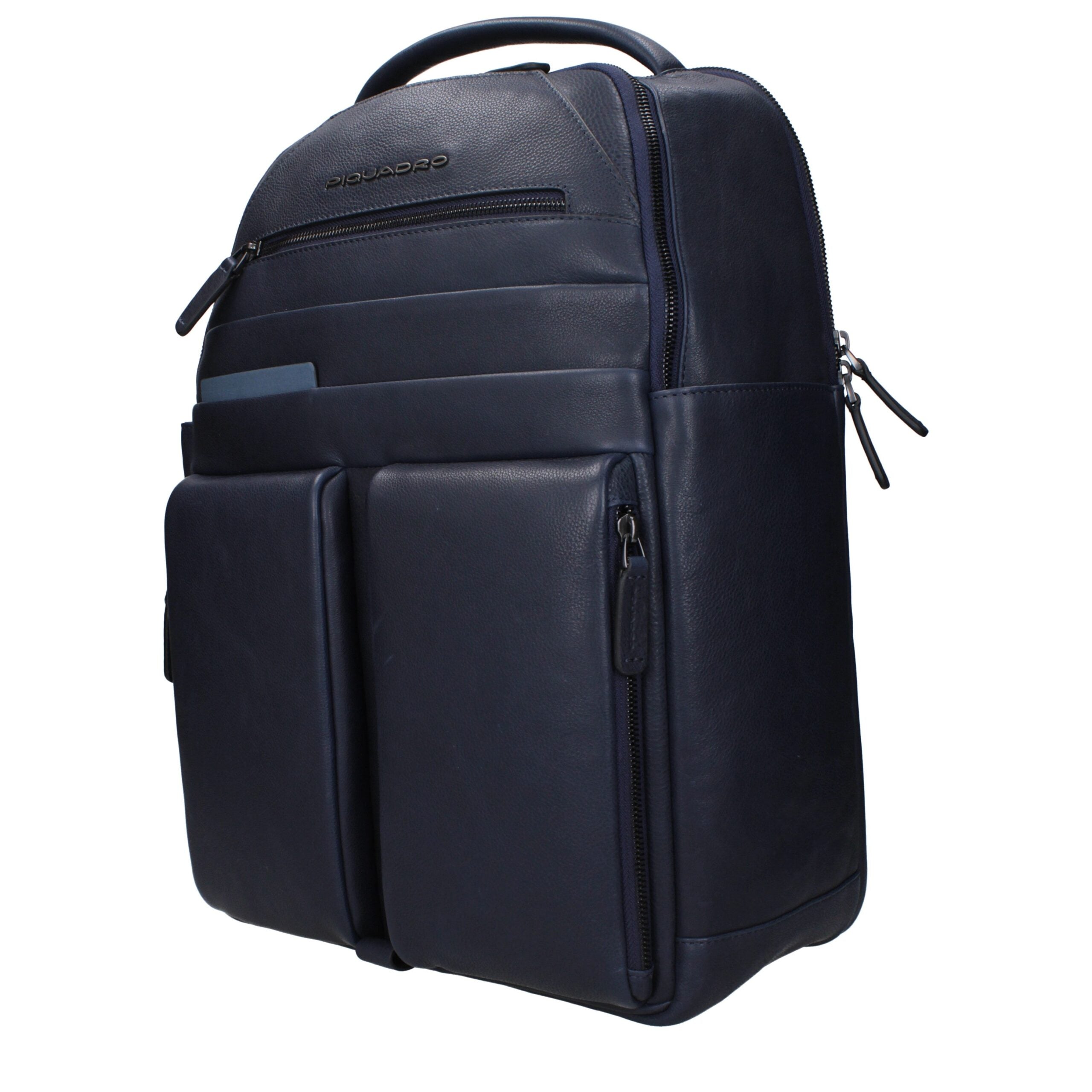 Piquadro Blauer Lederrucksack