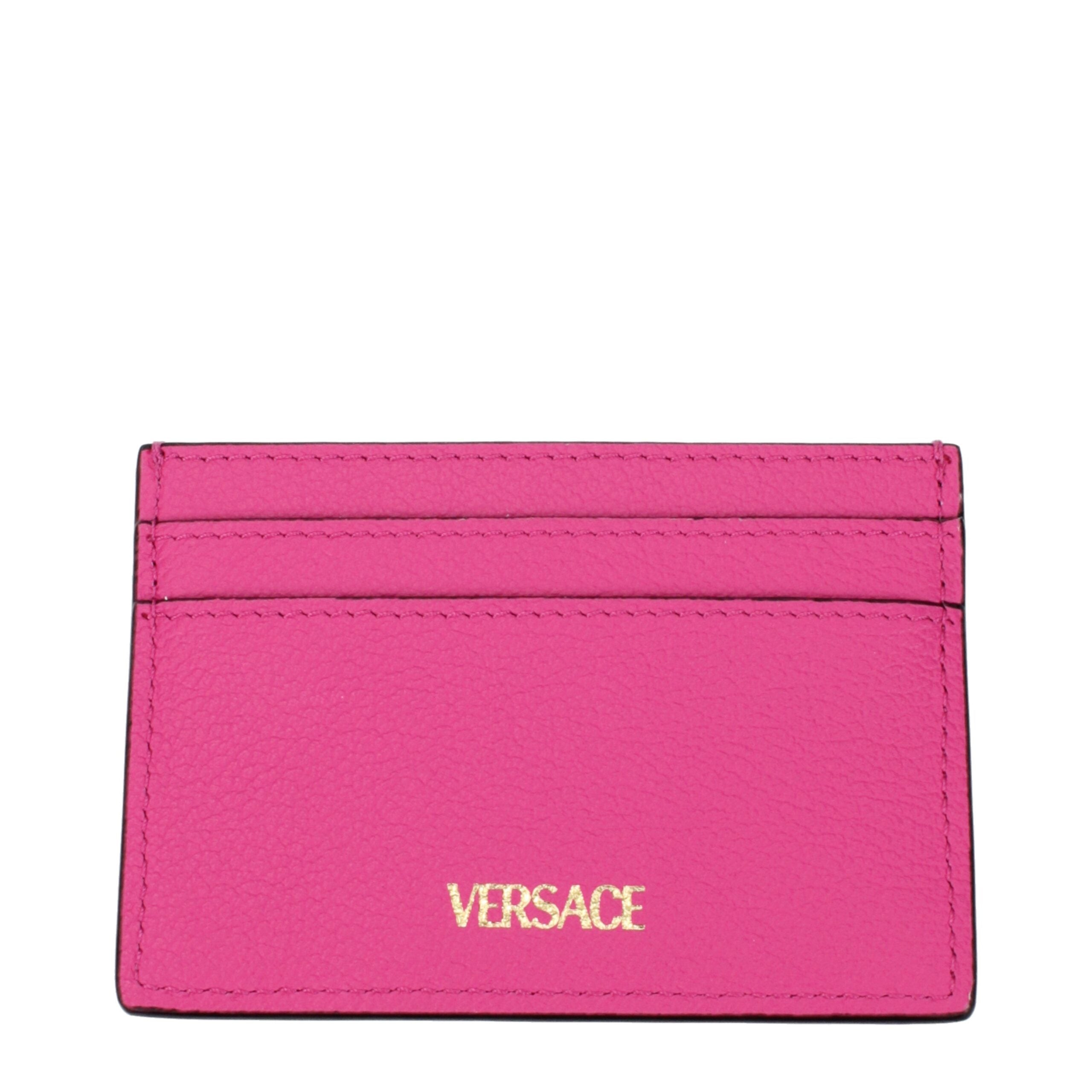Versace Rosa Leder-Kartenhalter