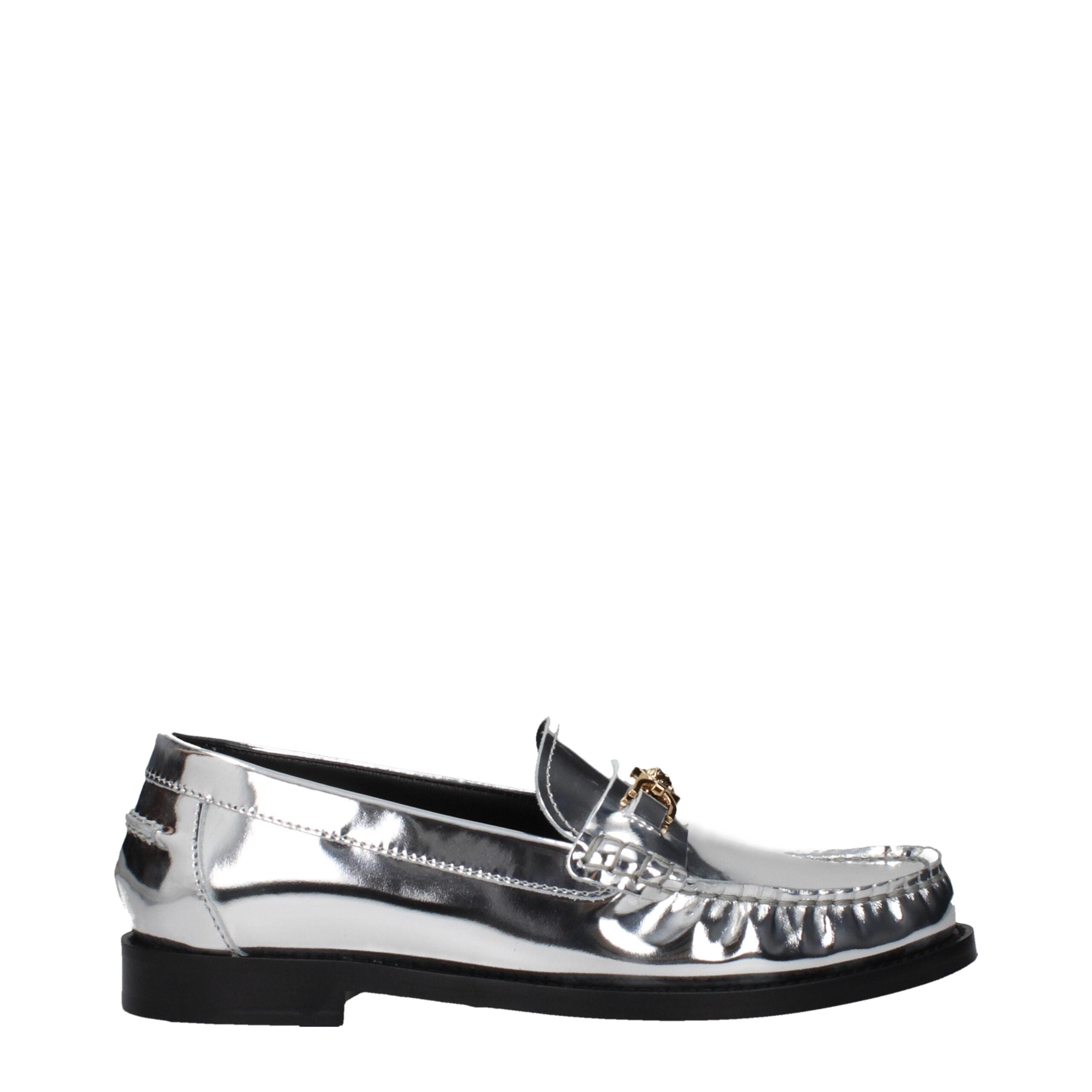 Versace Graue Leder Slipper
