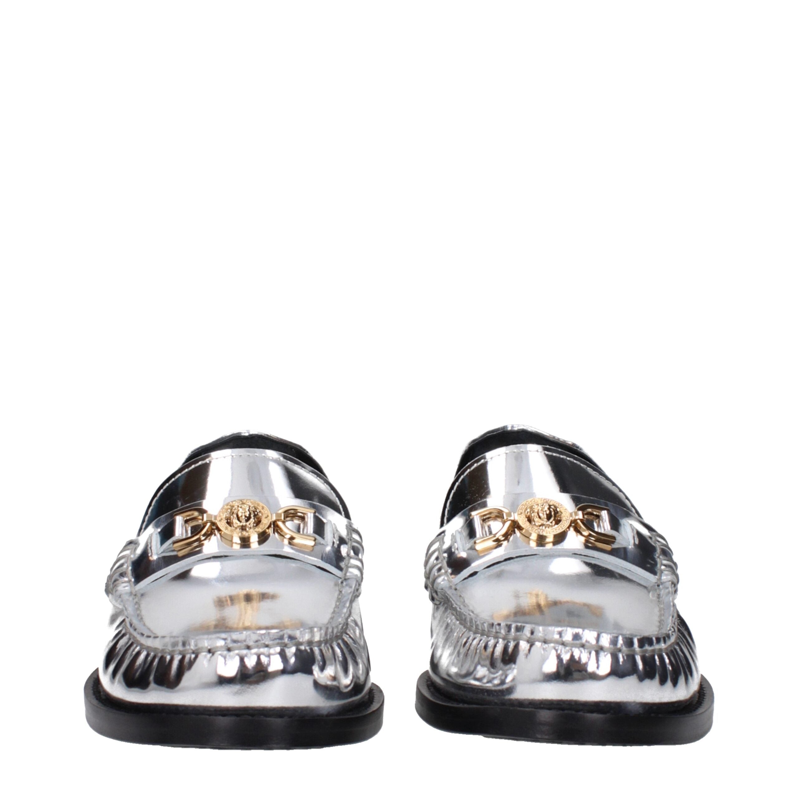 Versace Graue Leder Slipper