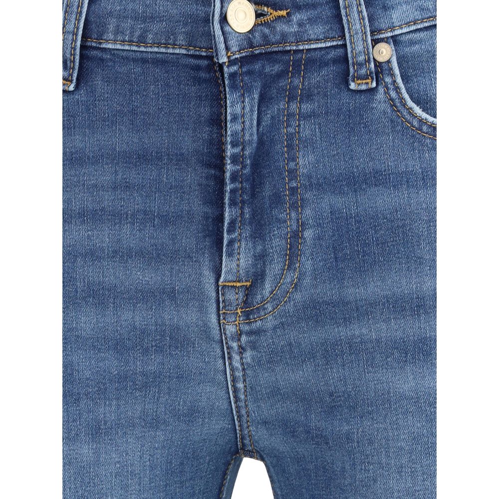 7FOR Ausgestellte Jeans aus blauem Baumwoll-Denim