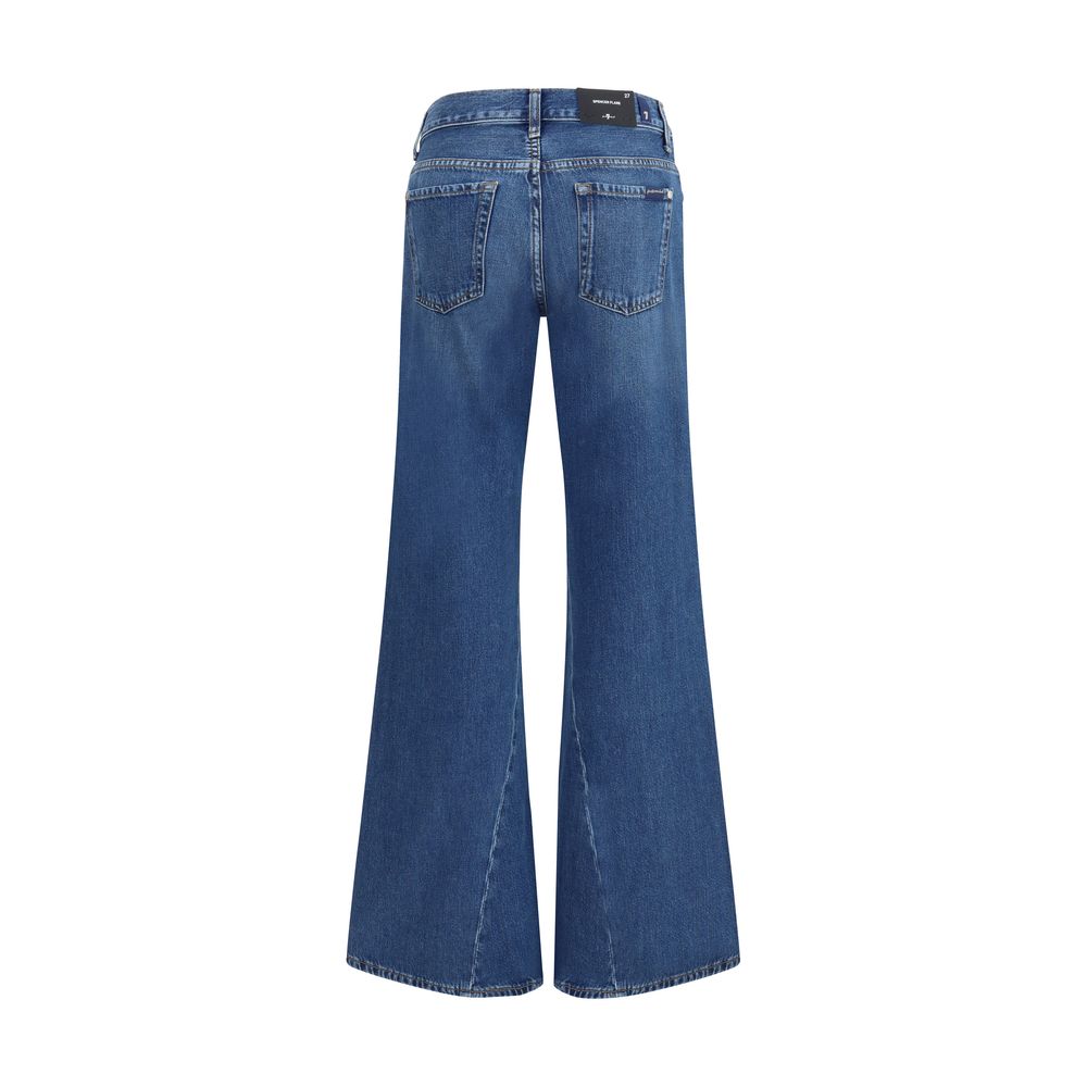 7FOR Ausgestellte Jeans aus Baumwolle in Blau