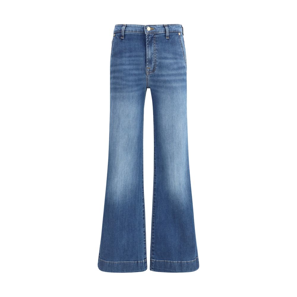 7FOR Ausgestellte Jeans aus blauem Baumwoll-Denim