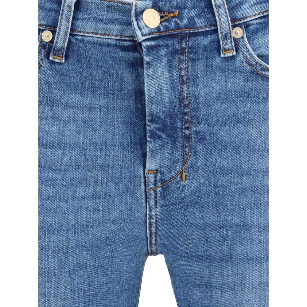 7FOR Ausgestellte Jeans aus blauem Baumwoll-Denim