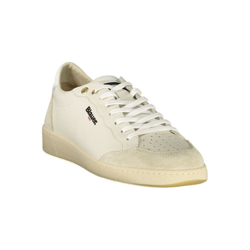Blaue Sneaker aus weißem Leder für Herren