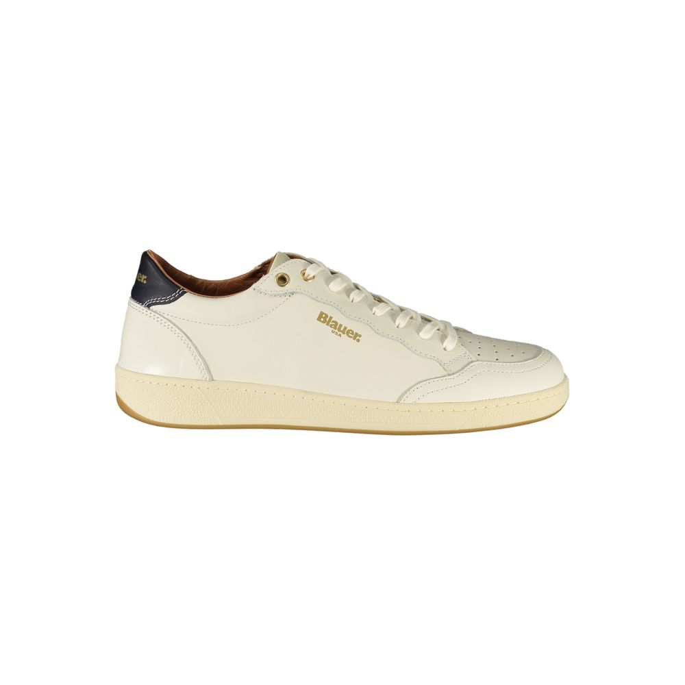 Blauer Weißes Leder Herren Sneaker