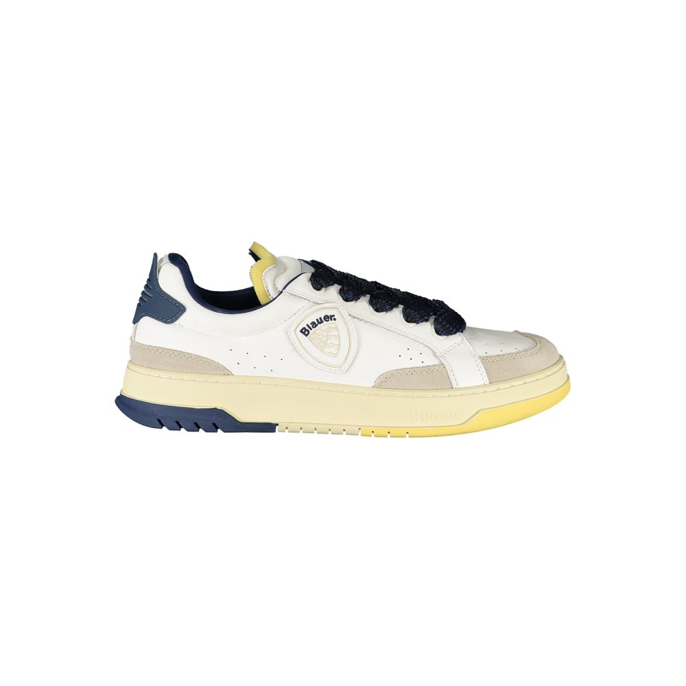Blauer Weißes Leder Herren Sneaker