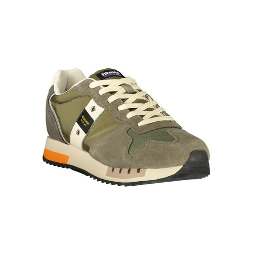 Blauer Grüner Polyester Herren-Sneaker