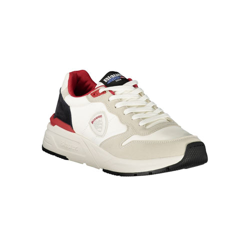 Blau-weiße Herren-Sneaker aus Polyester
