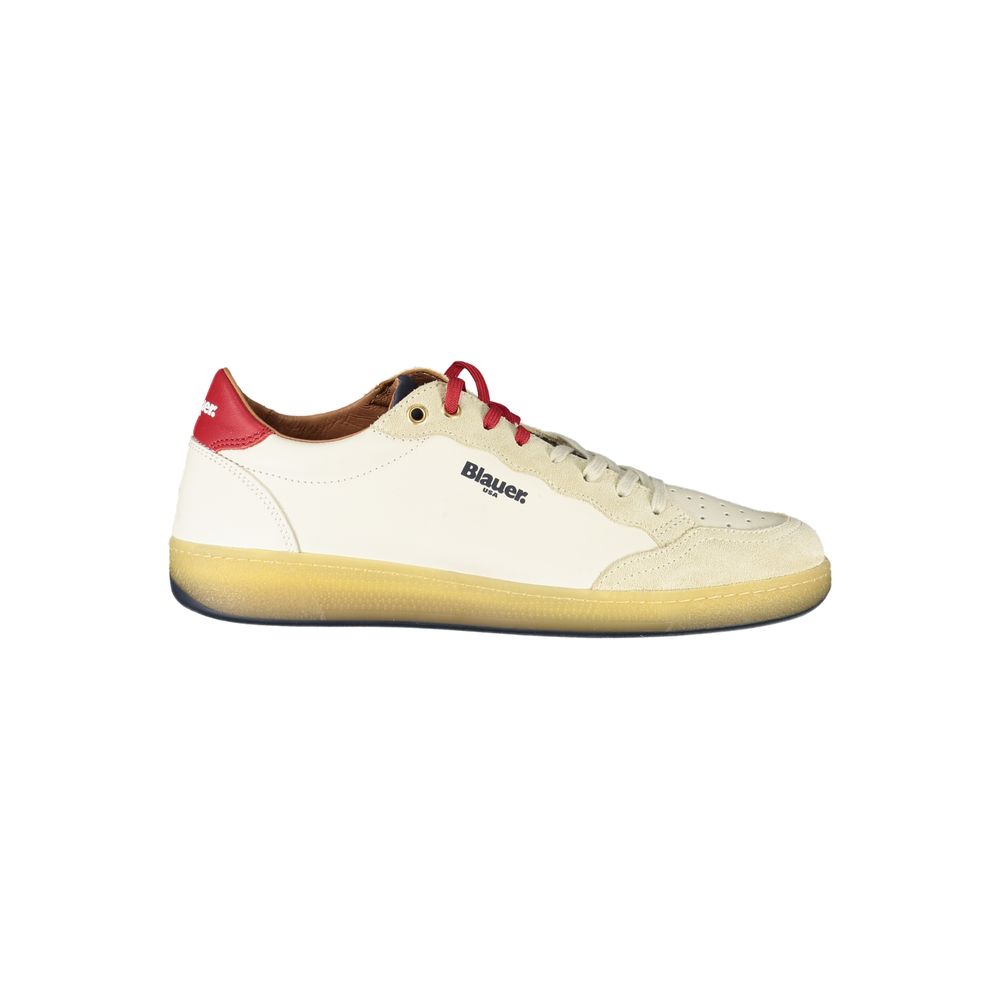 Blauer Weißes Leder Herren Sneaker
