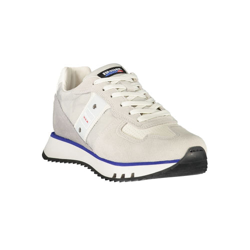 Blauer Graue Leder-Herren-Sneaker