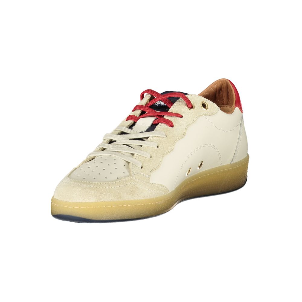Blauer Weißes Leder Herren Sneaker