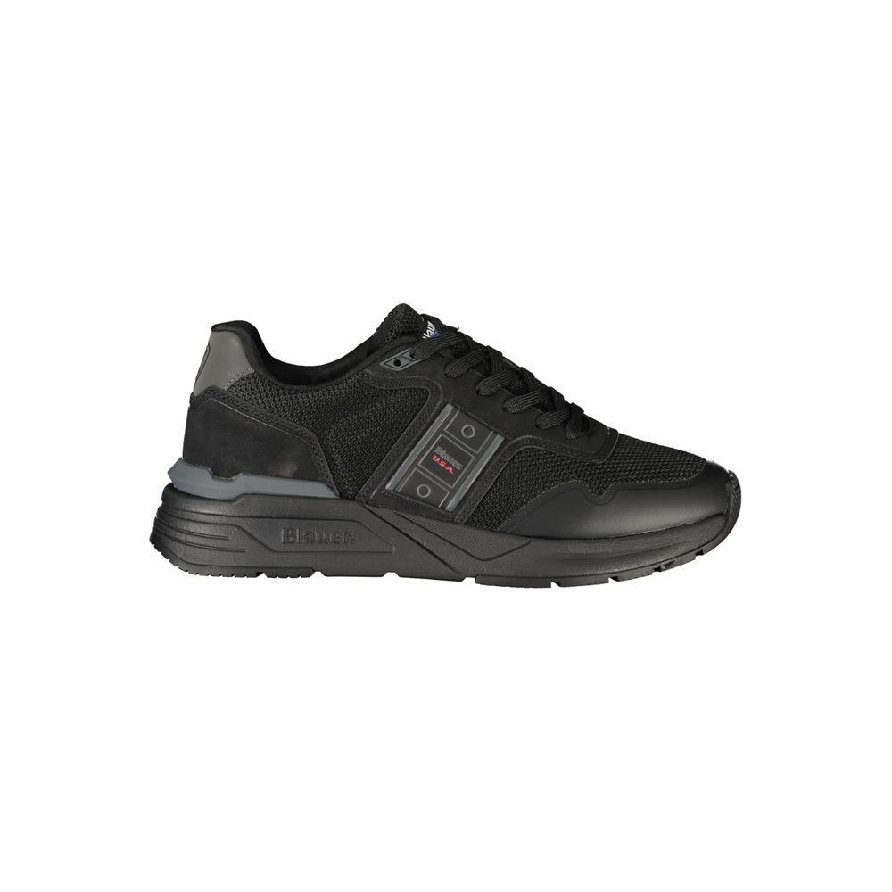 Blauer Schwarzer Polyester Herren Sneaker