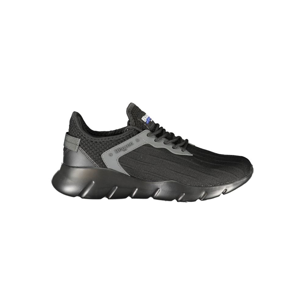 Blauer Schwarzer Polyester Herren Sneaker