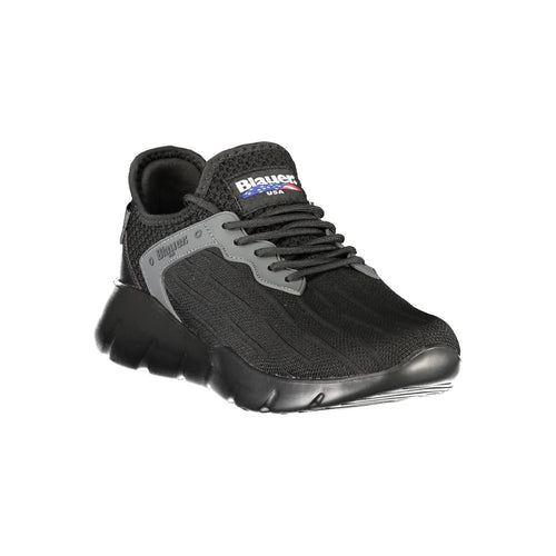 Blue Black Polyester Men's Sneaker