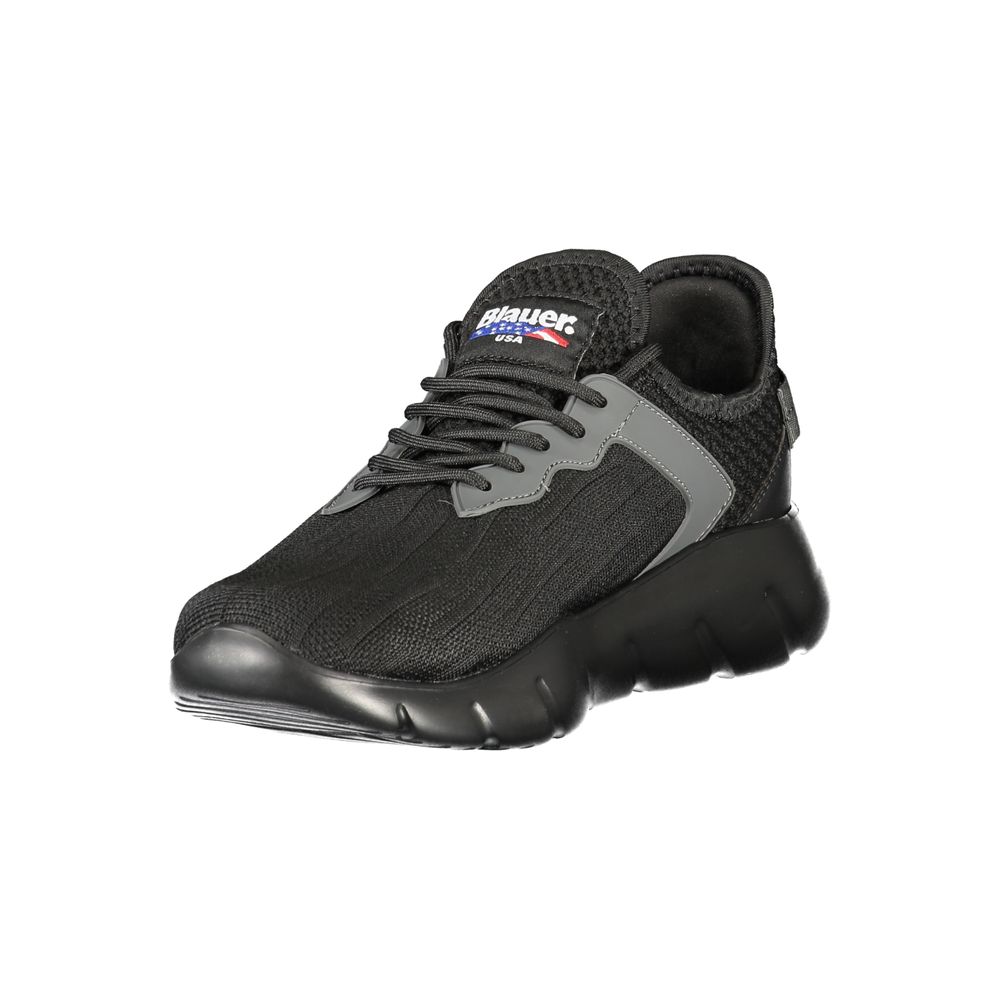 Blauer Schwarzer Polyester Herren Sneaker