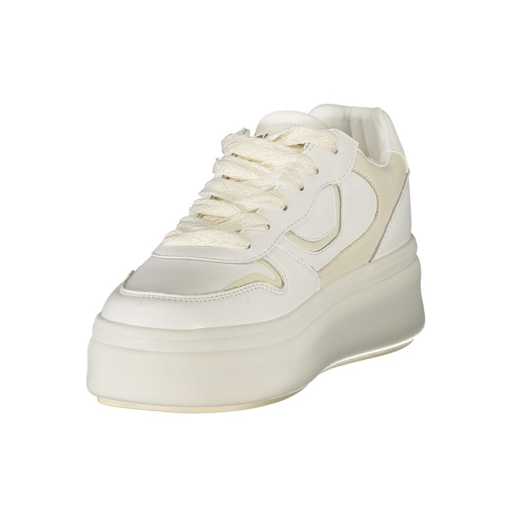 Blauer Weißes Leder Damen Sneaker