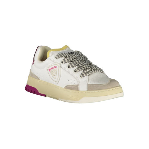Damen-Sneaker aus blauem und weißem Leder