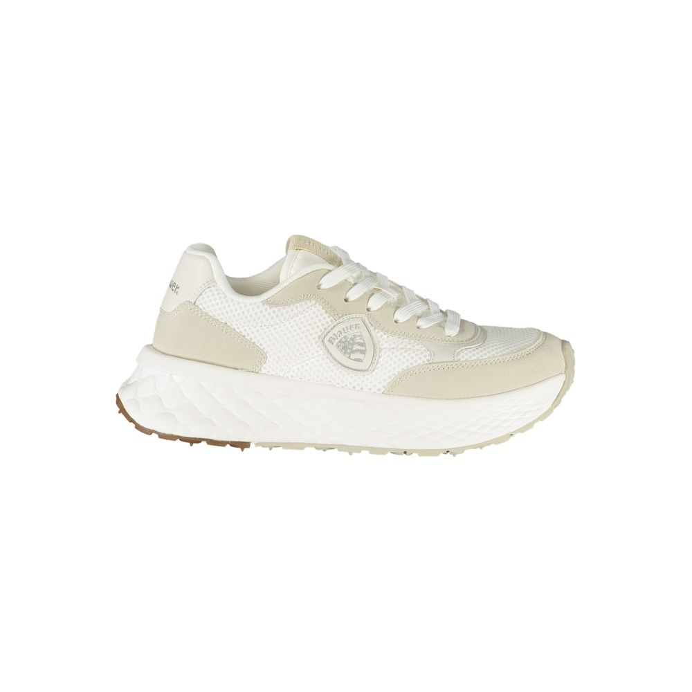 Blauer Weißer Polyester Damen Sneaker