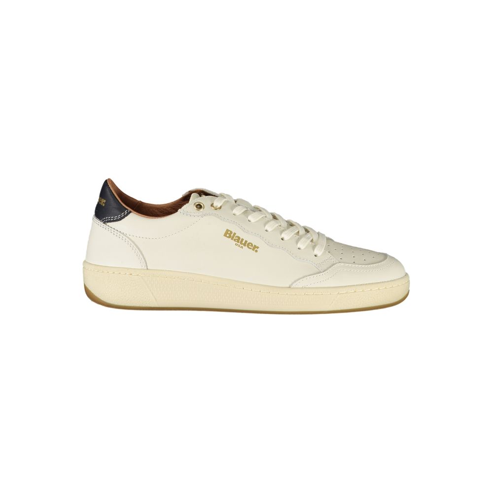 Blauer Weißes Leder Damen Sneaker