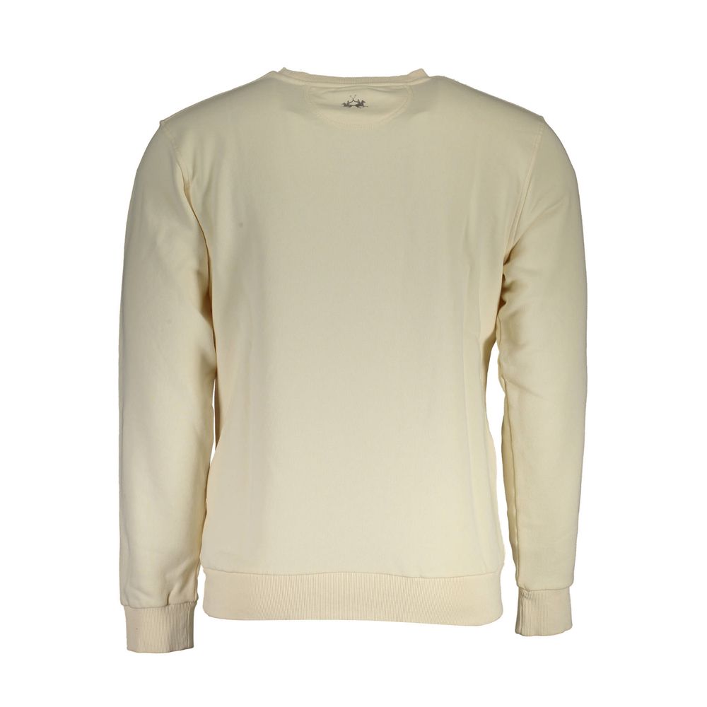 La Martina Weißer Baumwollpullover für Männer