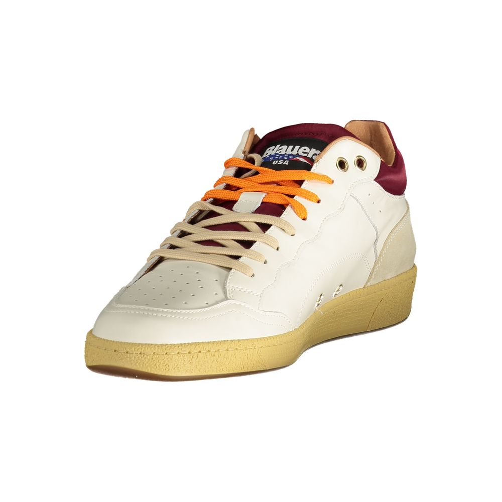 Blauer Sneaker aus weißem Polyester