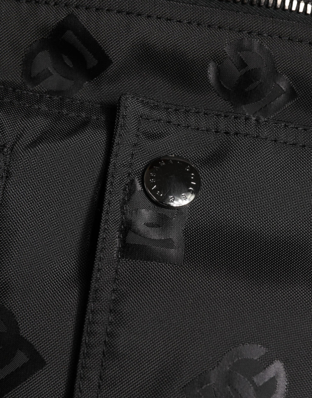 Dolce & Gabbana Black Cargo Windbraker Logo Mania Jacket