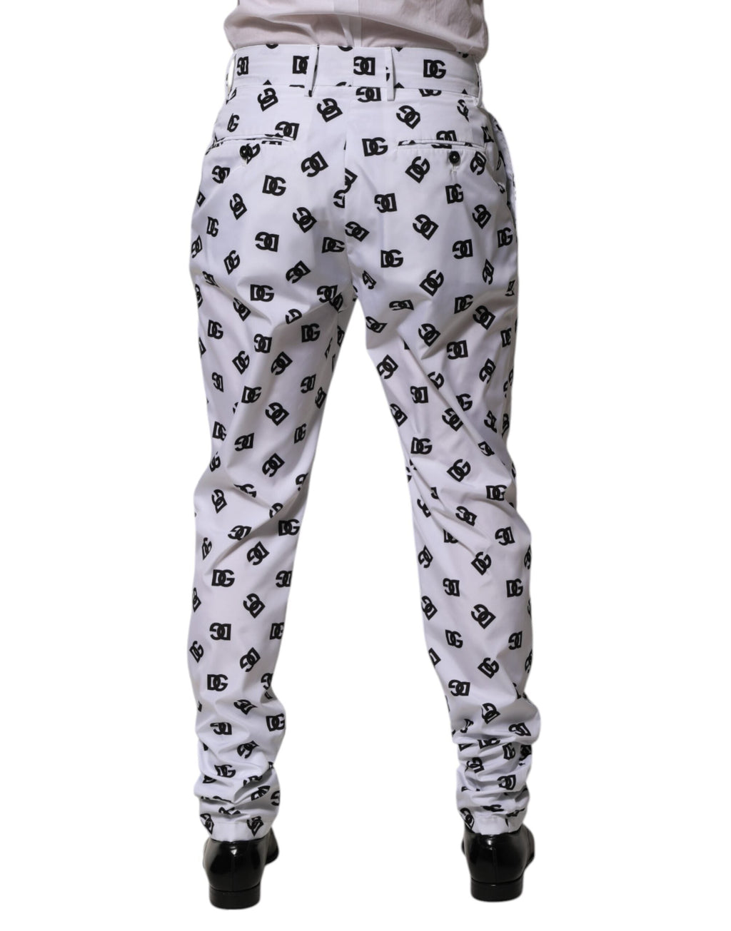 Dolce & Gabbana White Logo Cotton Skinny Denim Trouser Pants