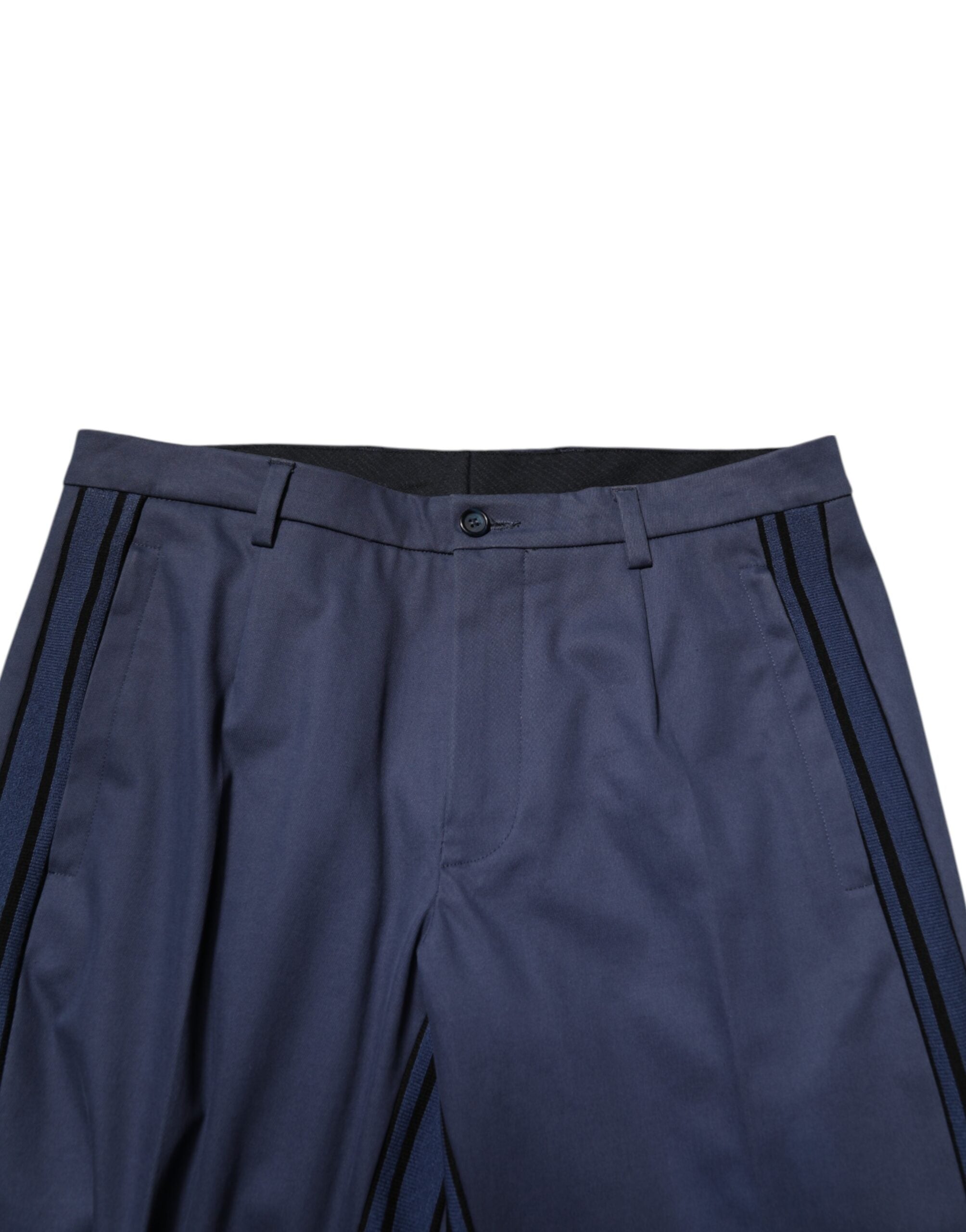 Dolce & Gabbana Blaue Baumwolle konisch zulaufend Herren Formal Hosen Hosen