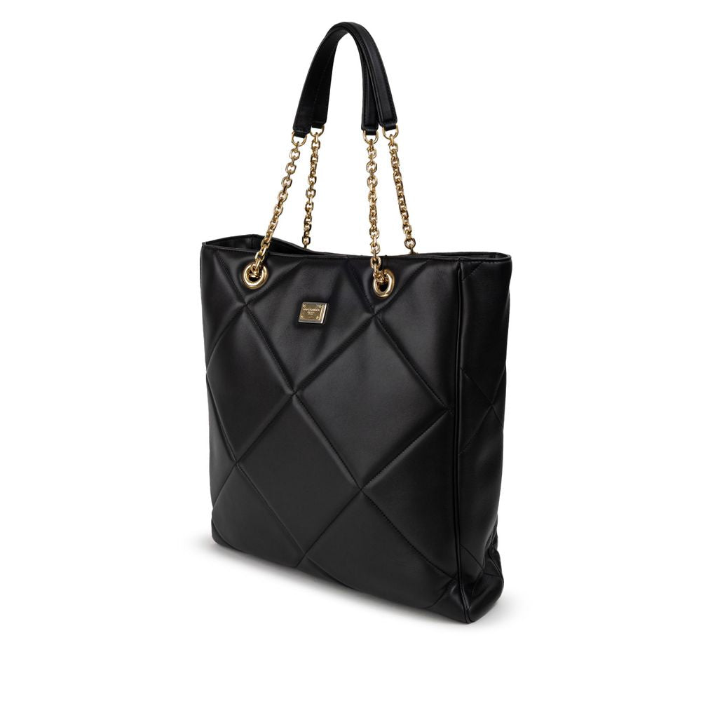 Dolce & Gabbana Schwarze Leder-Tote-Tasche
