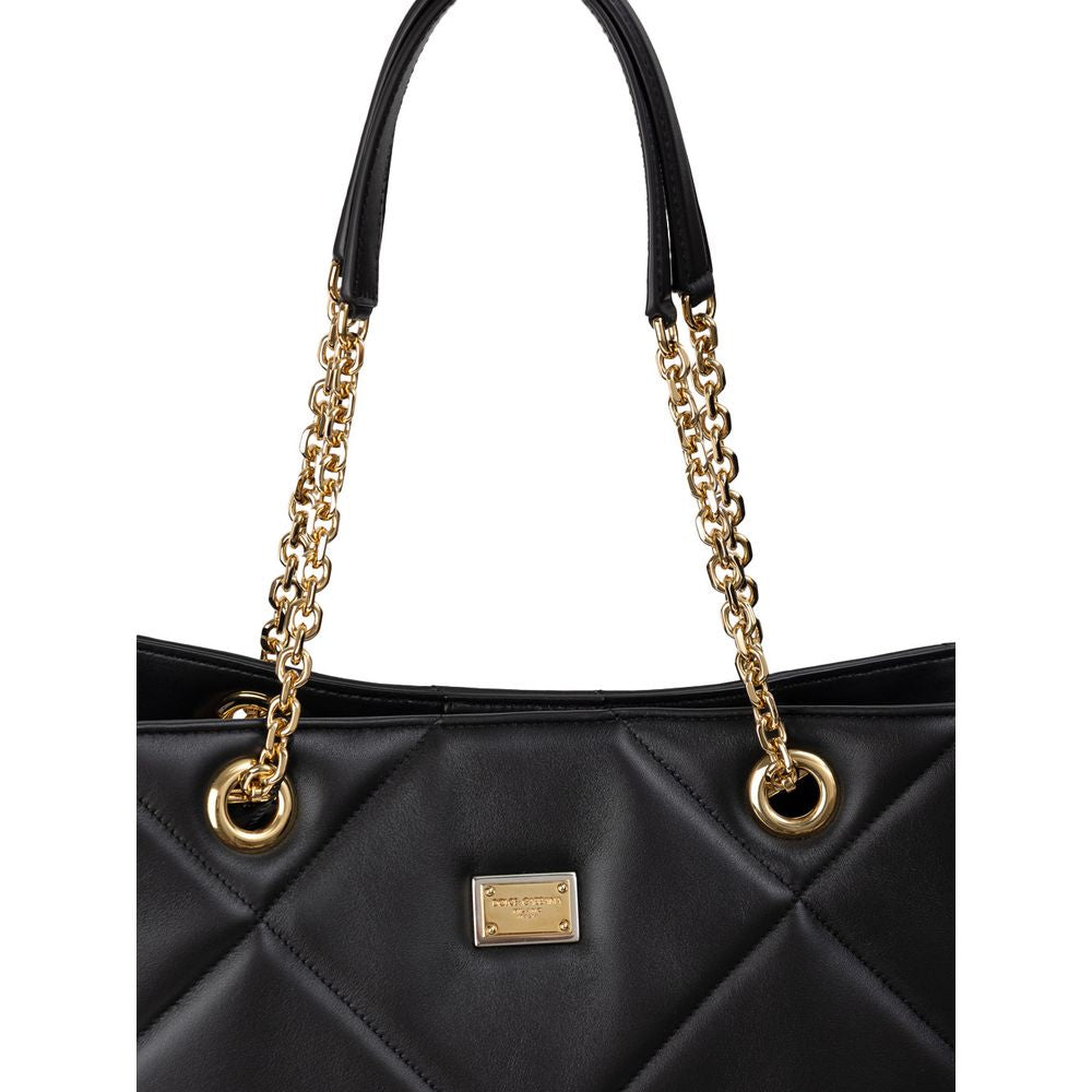 Dolce & Gabbana Schwarze Leder-Tote-Tasche