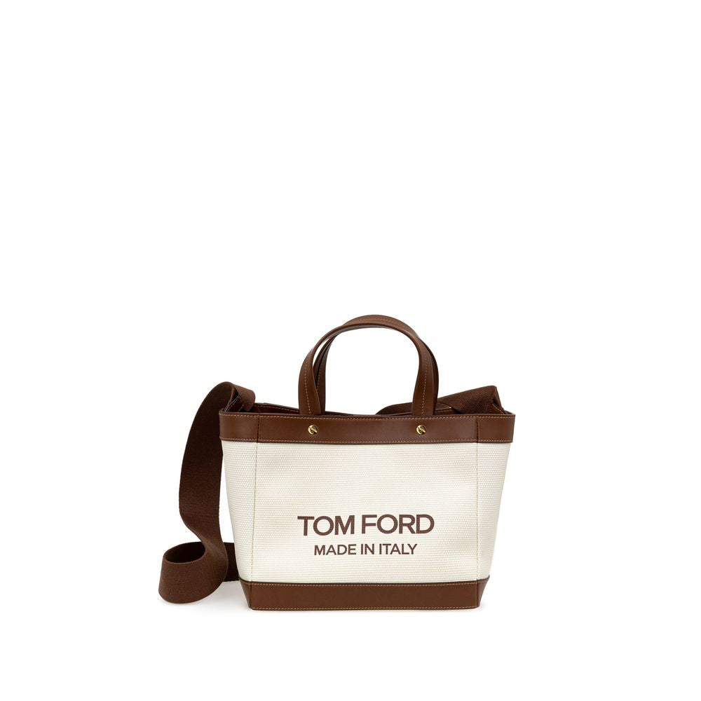 Tom Ford Beigefarbene Tote Bag aus Baumwolle