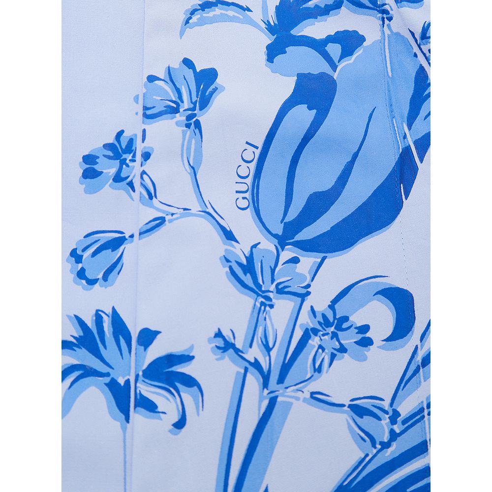 Gucci Blaues Baumwollhemd