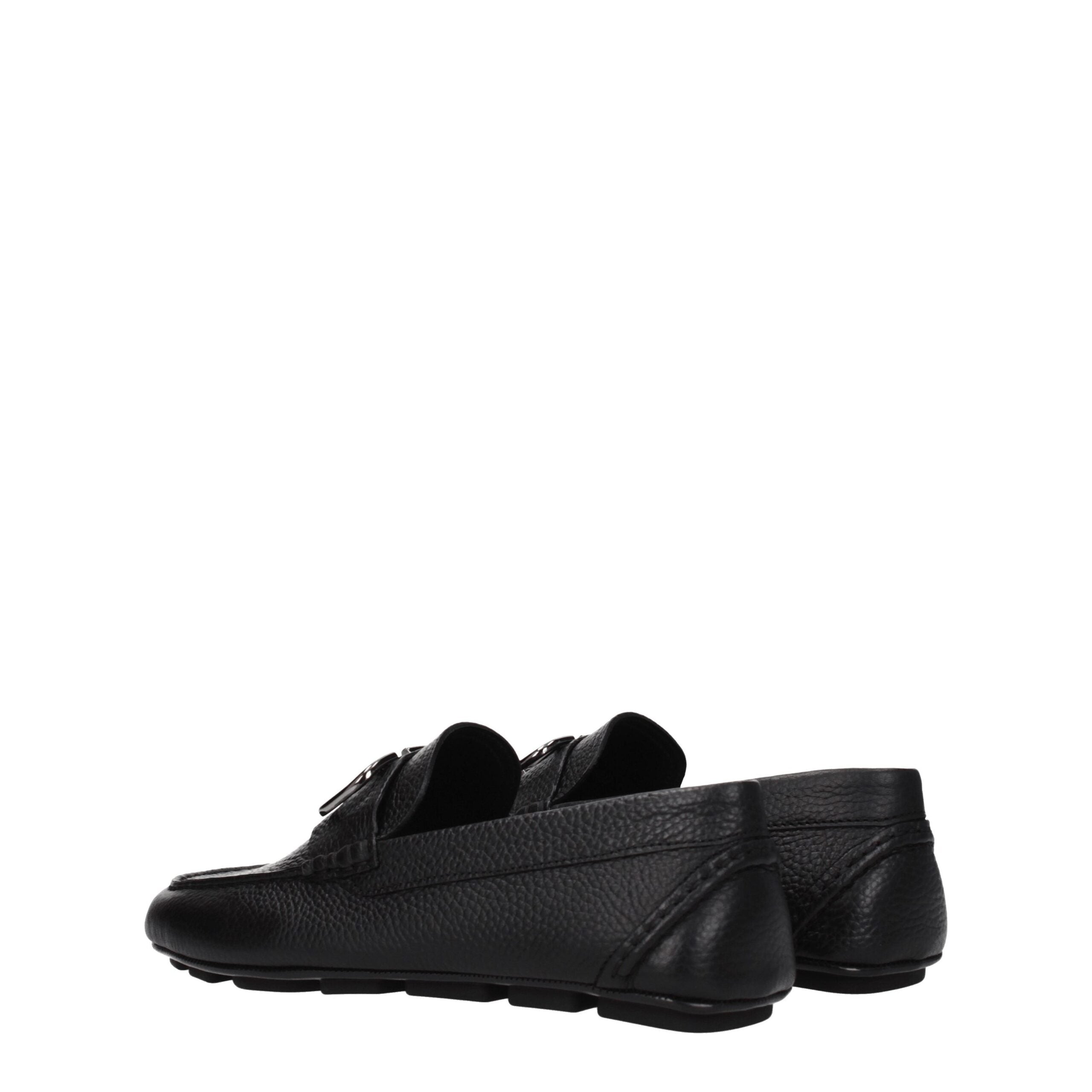 Valentino Garavani Schwarze Leder Slipper
