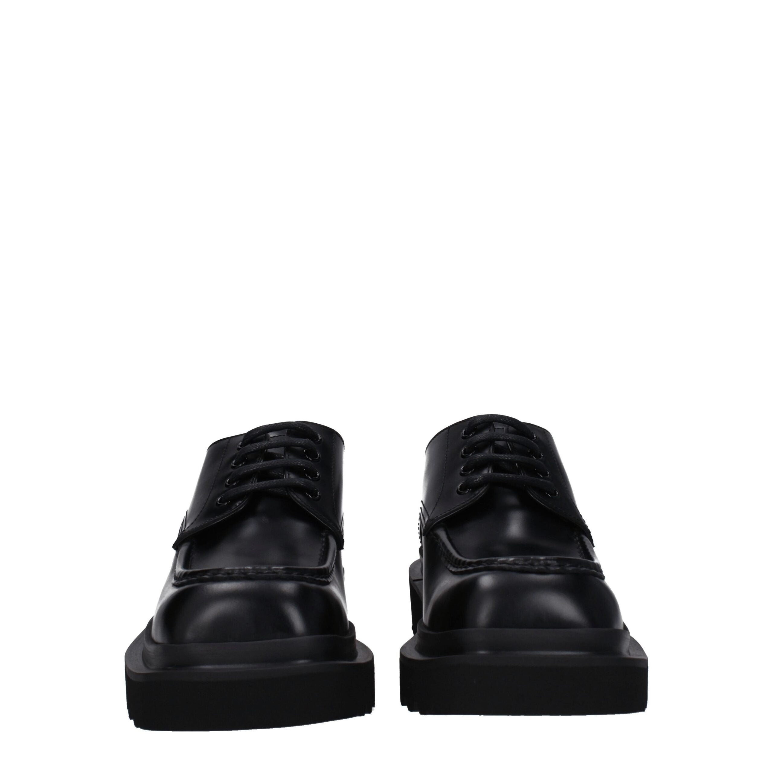 Dolce & Gabbana Schwarze Leder Oxfords und Derbies