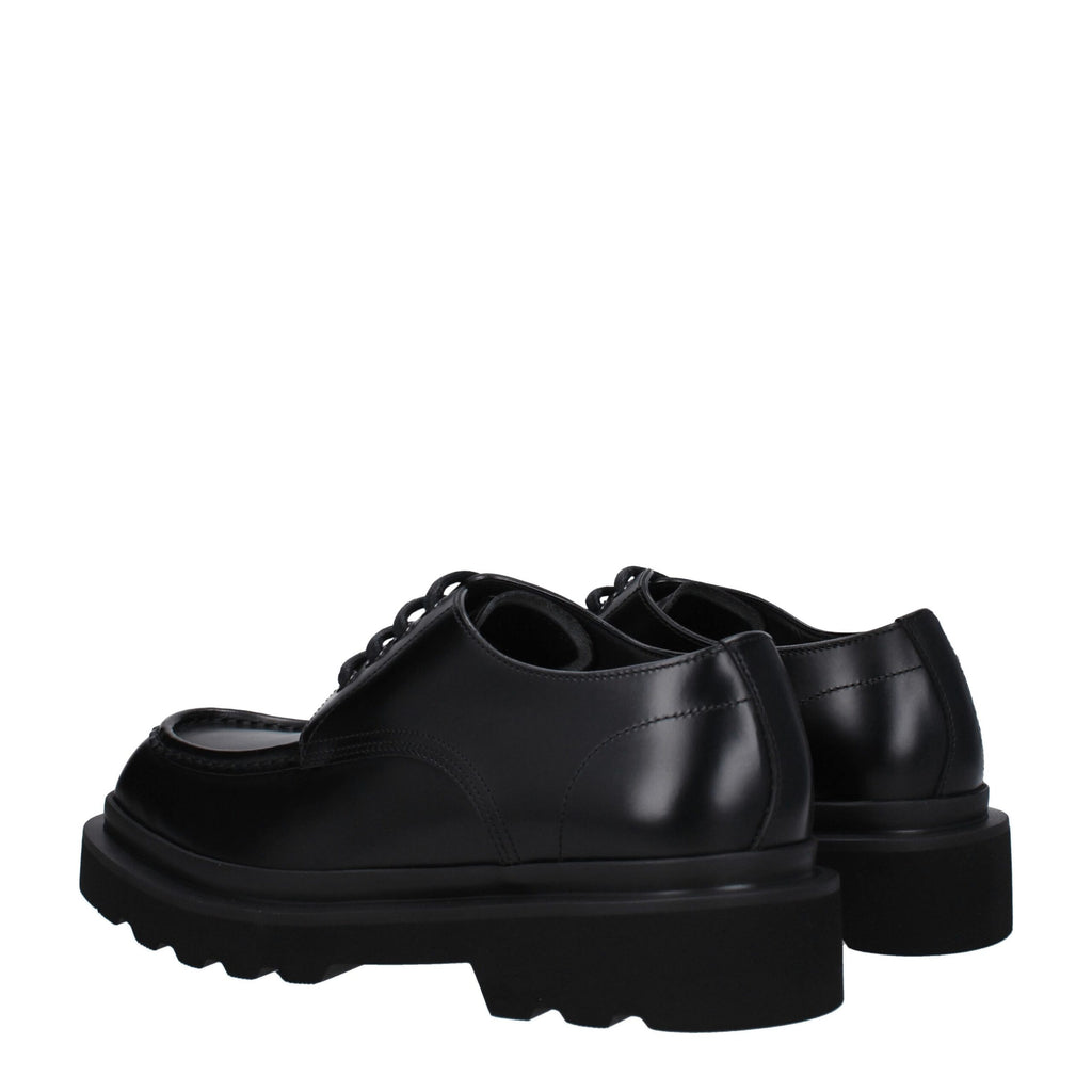 Dolce & Gabbana Schwarze Leder Oxfords und Derbies