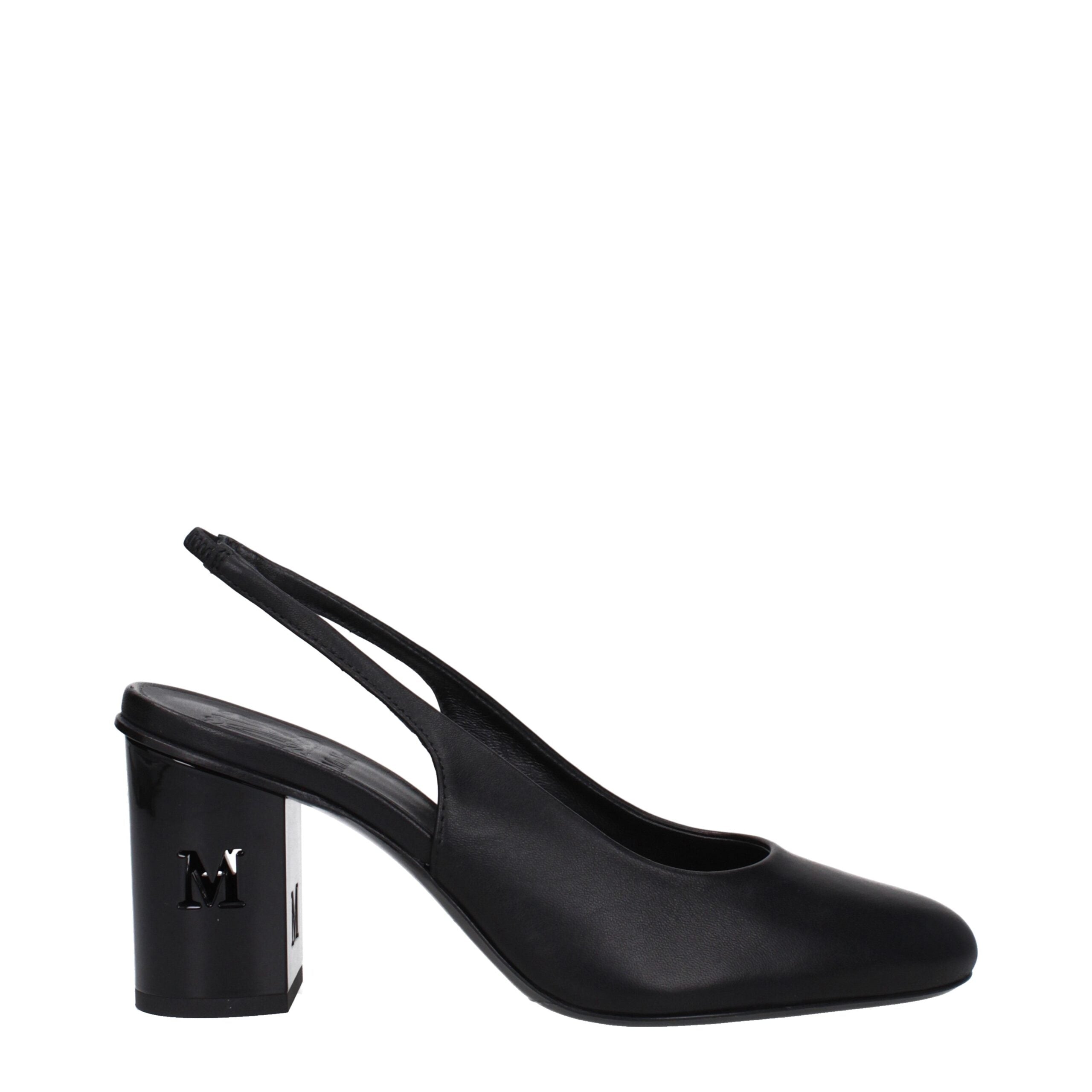 Max Mara Schwarze Leder High Heel Pumps