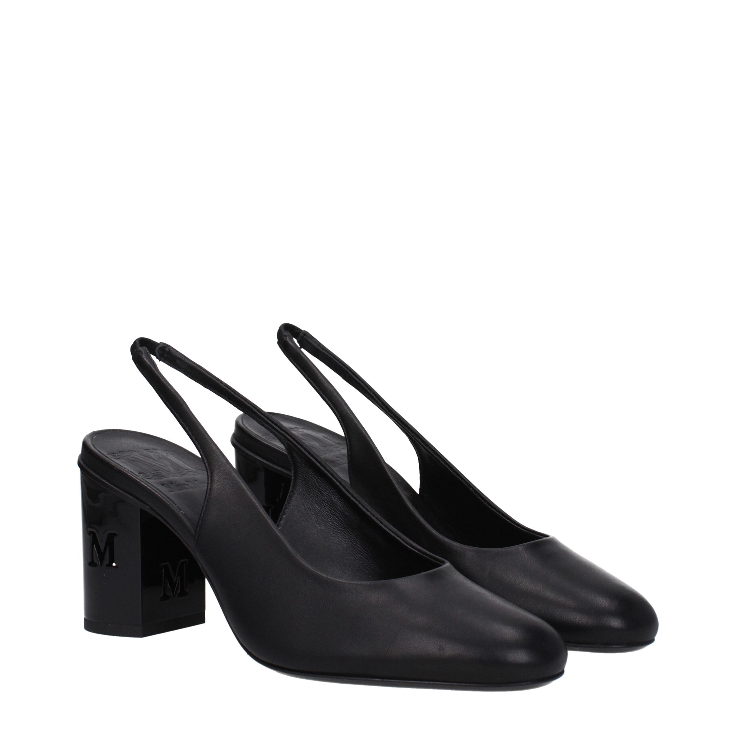 Max Mara Schwarze Leder High Heel Pumps
