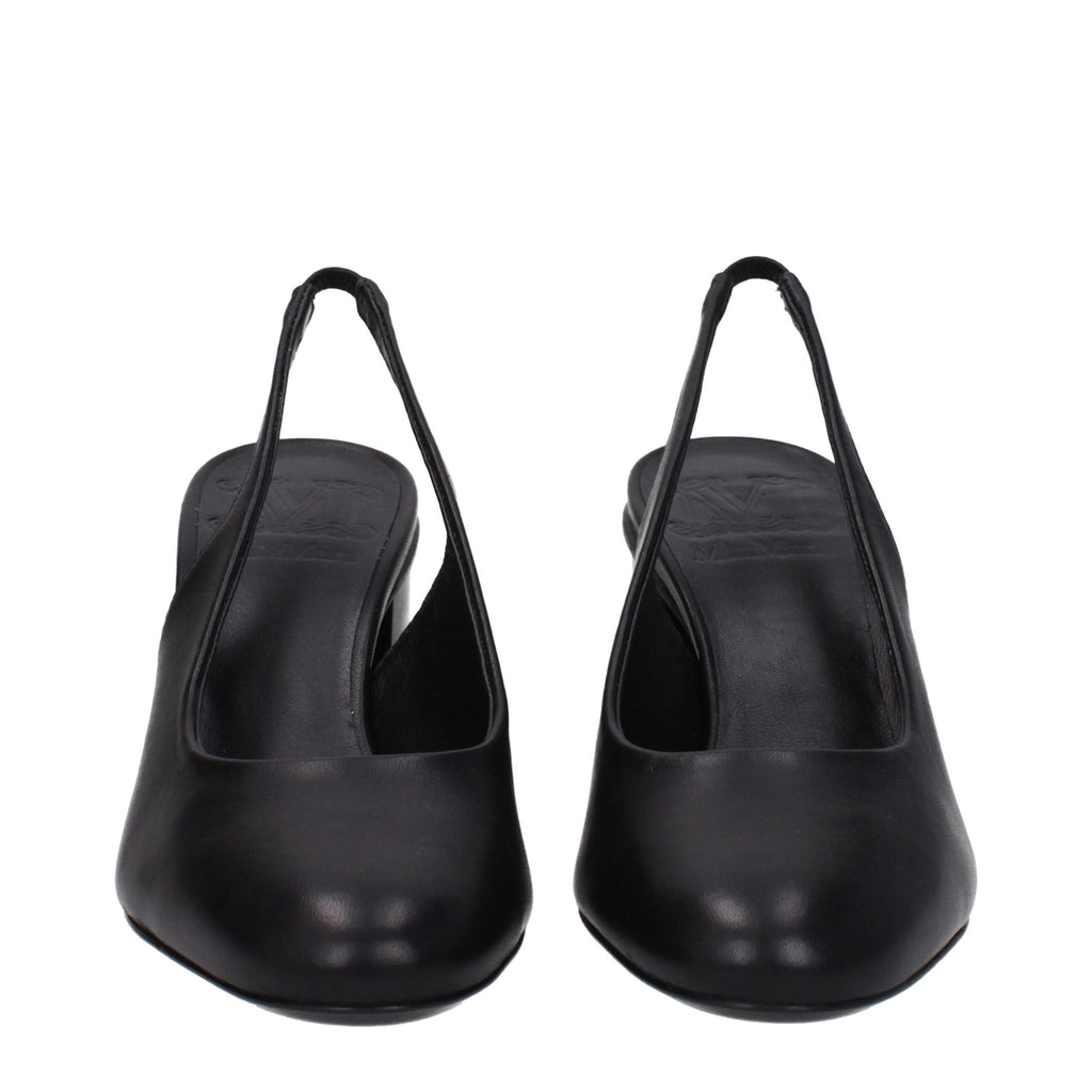 Max Mara Black Leather High Heel Pumps