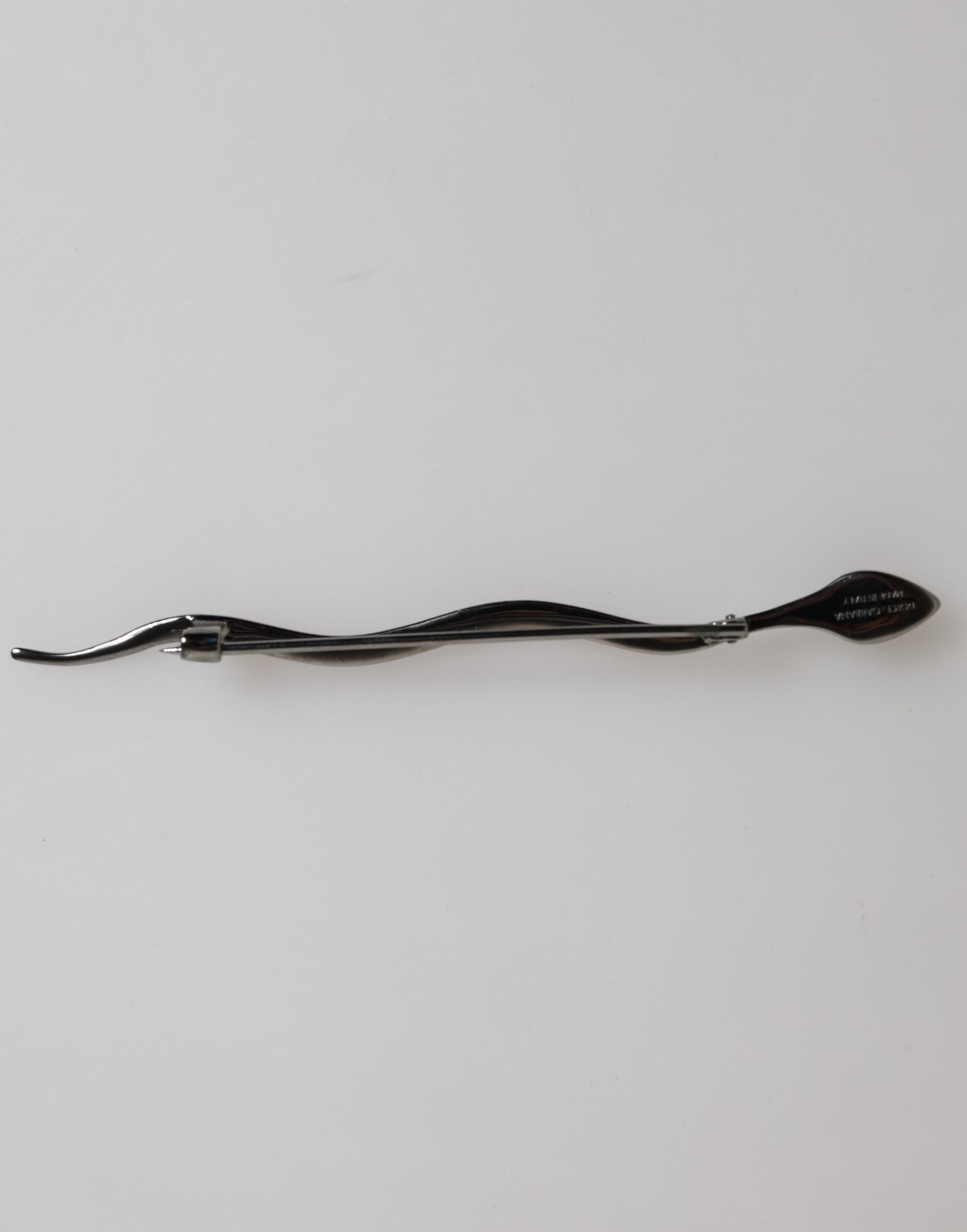 Dolce & Gabbana Black Brass Crystal Spilla Serpente Mens Brooch Pin