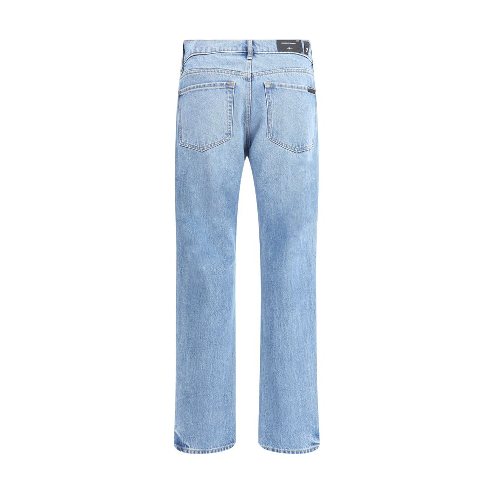 7FOR Hellblaue Baumwoll-Jeans mit geradem Beinverlauf