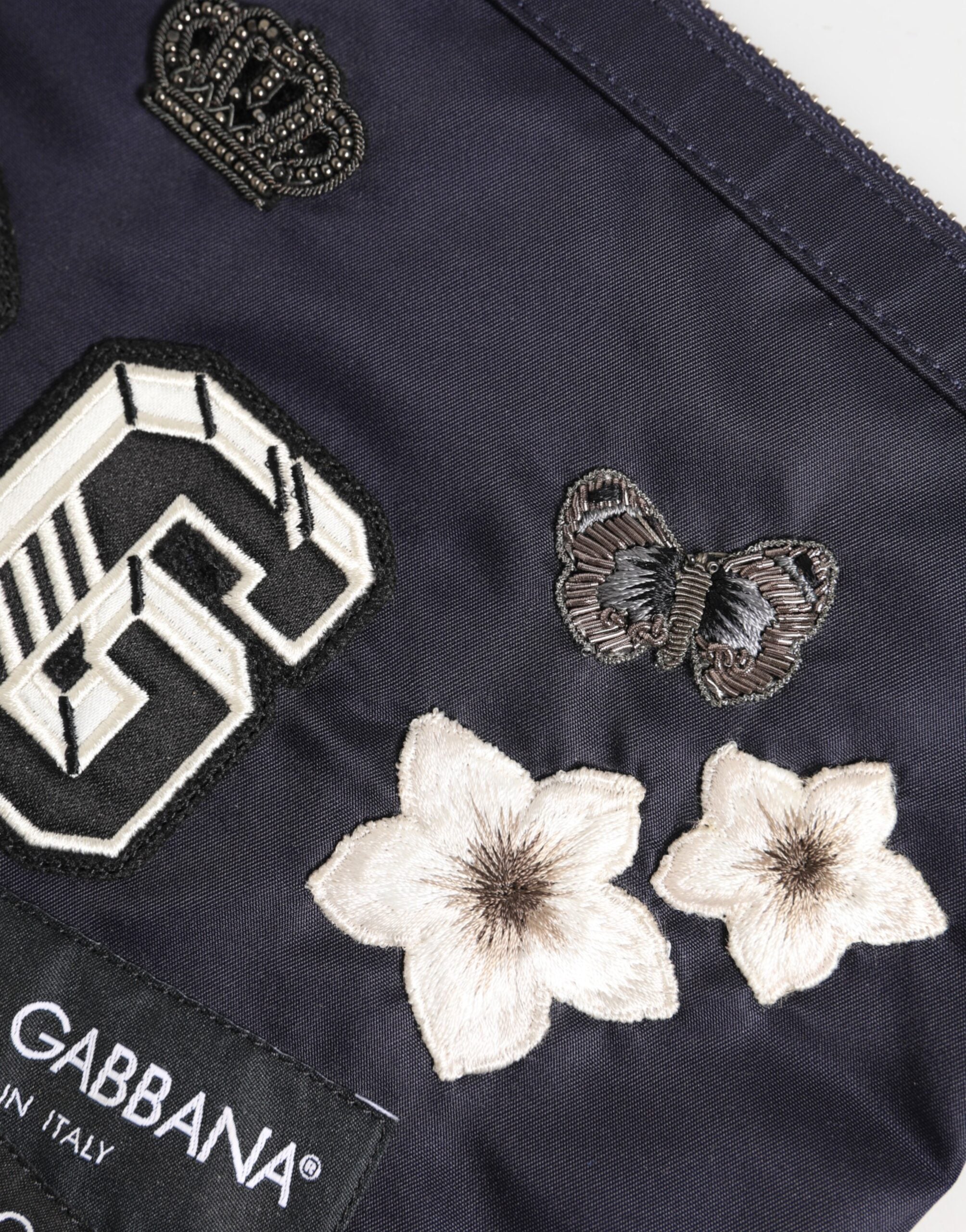 Dolce & Gabbana Blaue DG Logo Patch verschönerte Tasche Clutch Men Borse Tasche