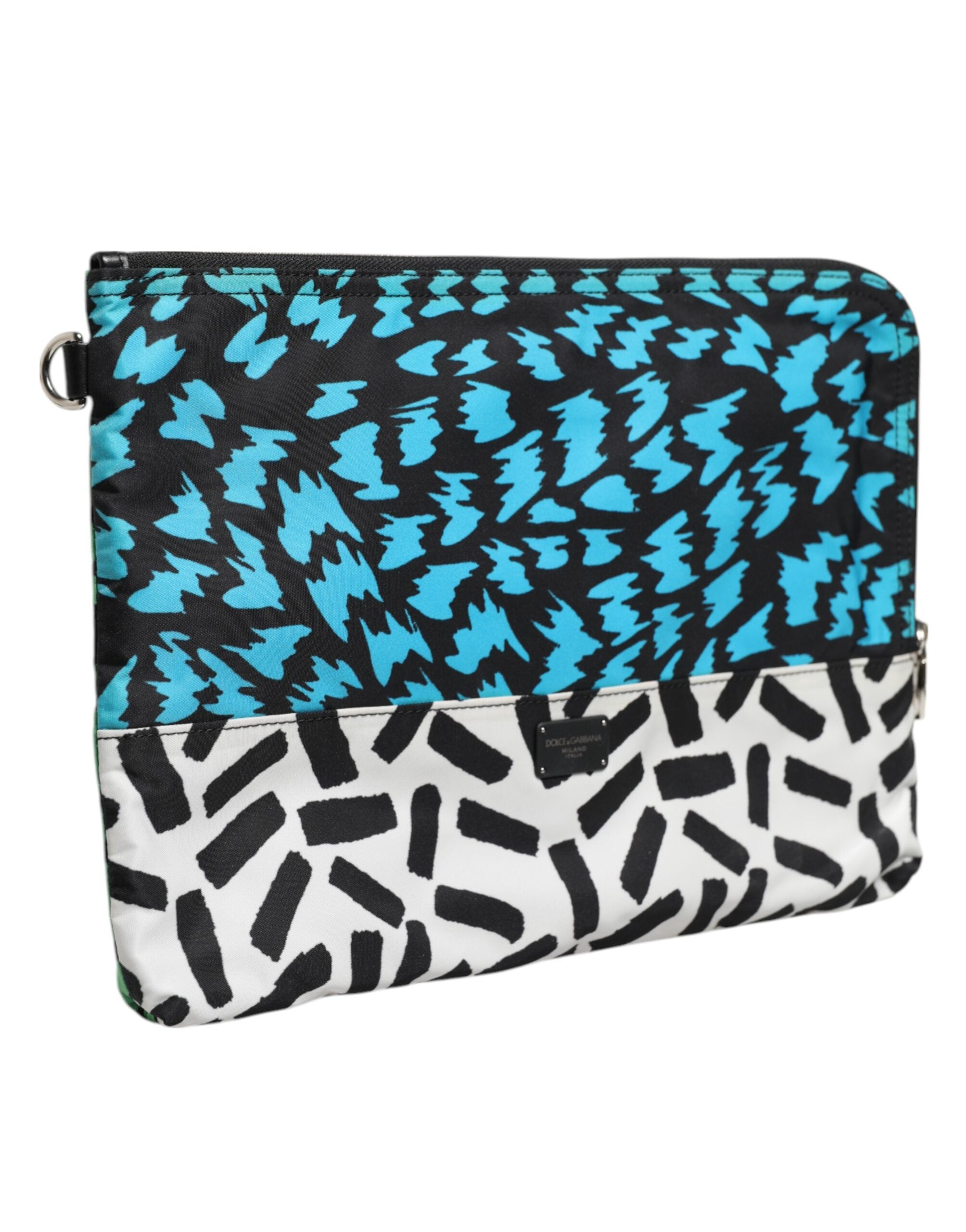 Dolce & Gabbana Multicolor gedruckt Nylon Logo Plaque Männer Clutch Pouch Tasche