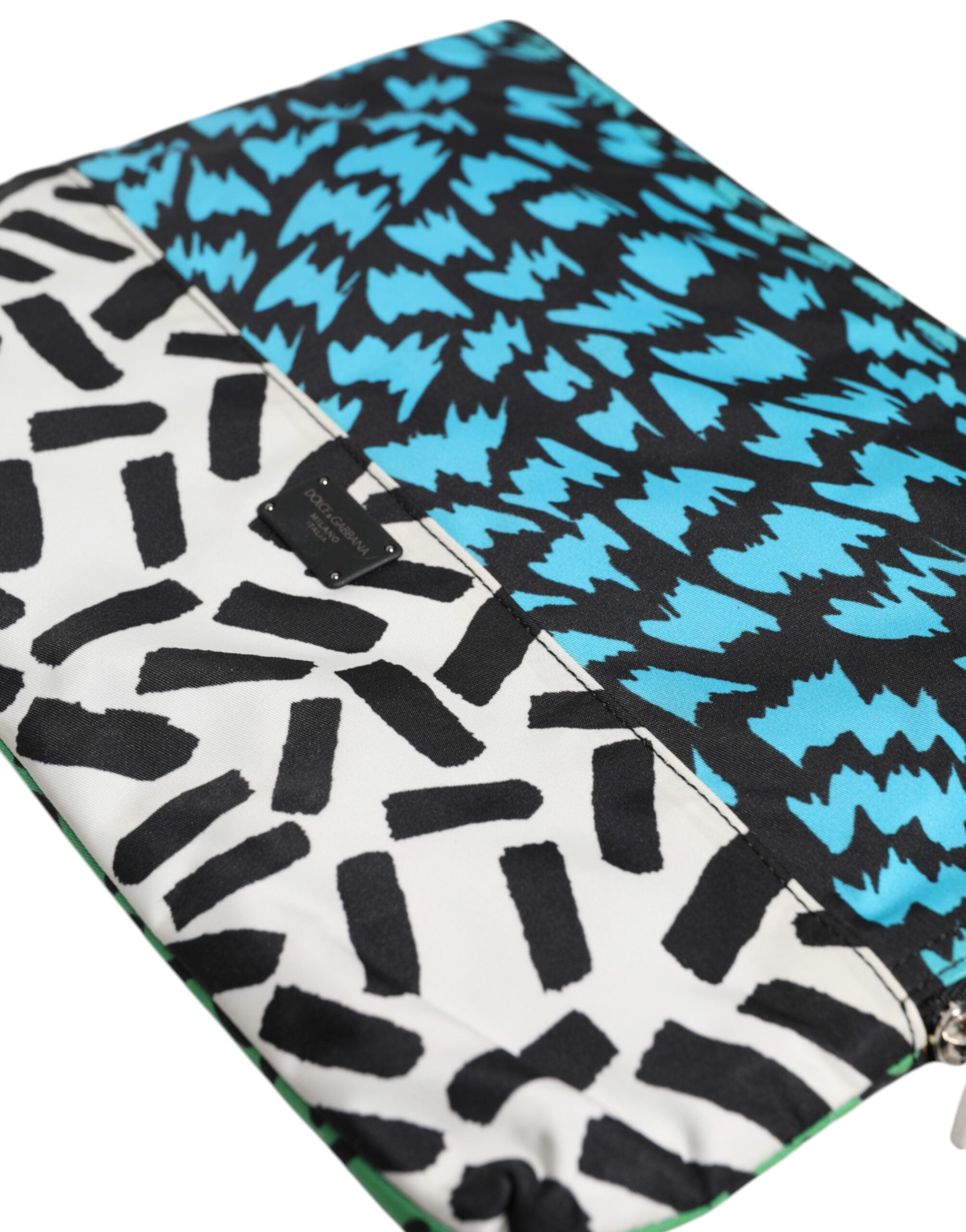 Dolce & Gabbana Multicolor gedruckt Nylon Logo Plaque Männer Clutch Pouch Tasche