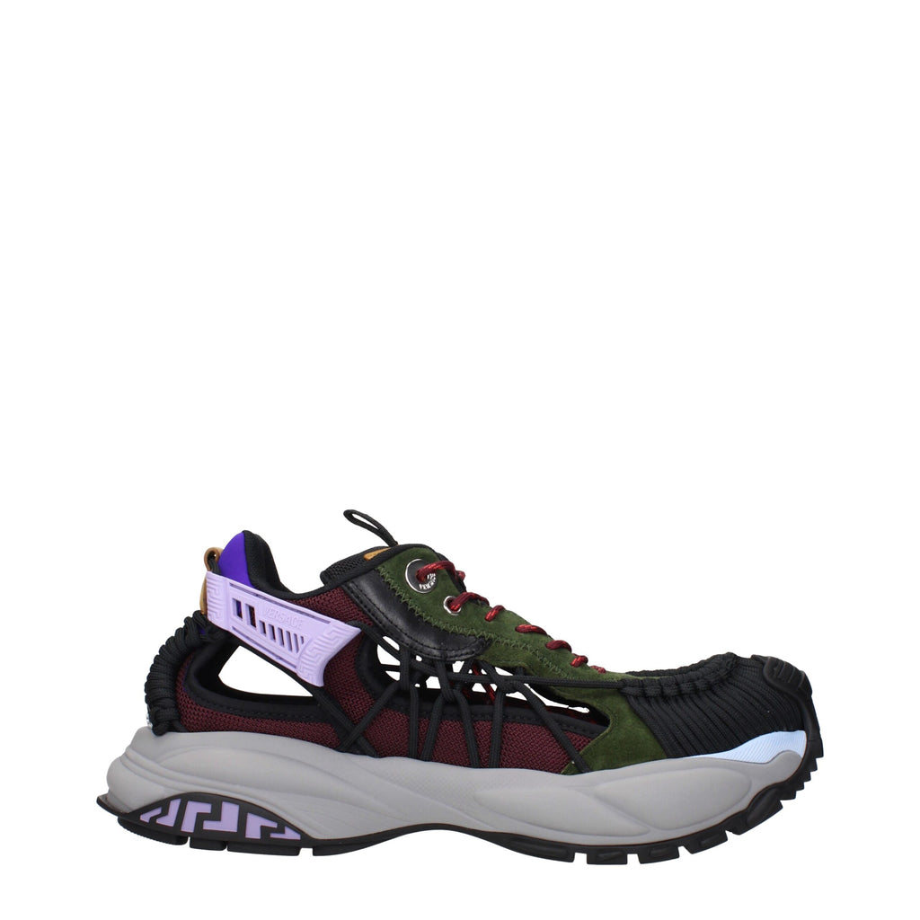 Versace Multicolor Leder Sportliche Turnschuhe