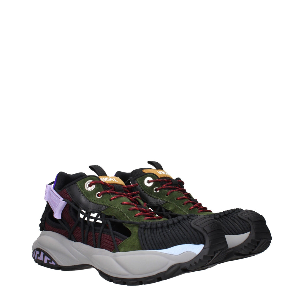 Versace Multicolor Leder Sportliche Turnschuhe