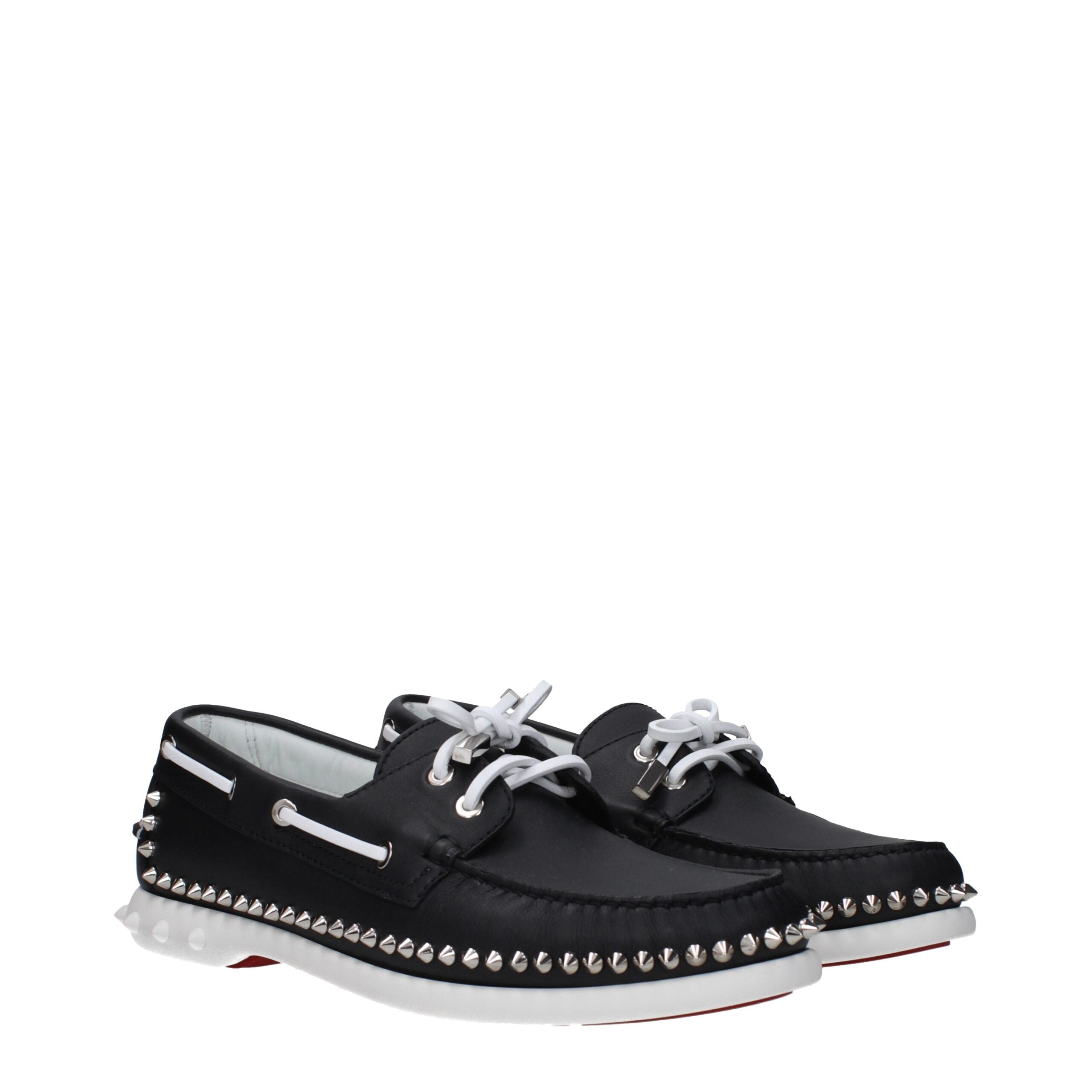 Christian Louboutin Schwarze Leder Slipper