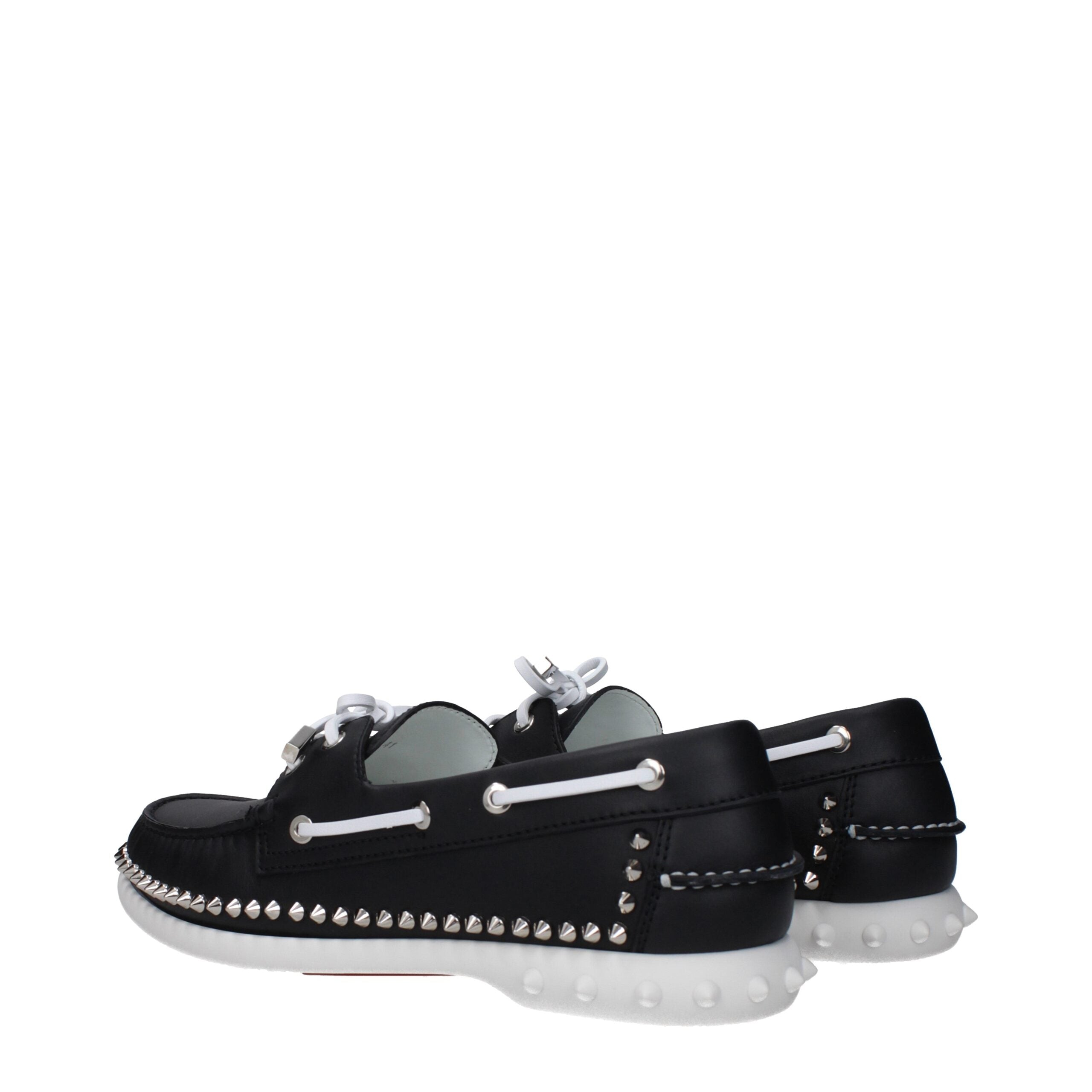 Christian Louboutin Schwarze Leder Slipper