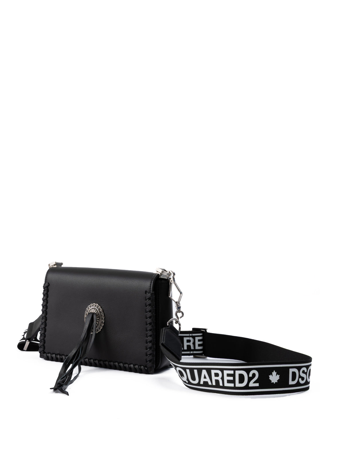 Dsquared² Schwarze Leder Crossbody Tasche