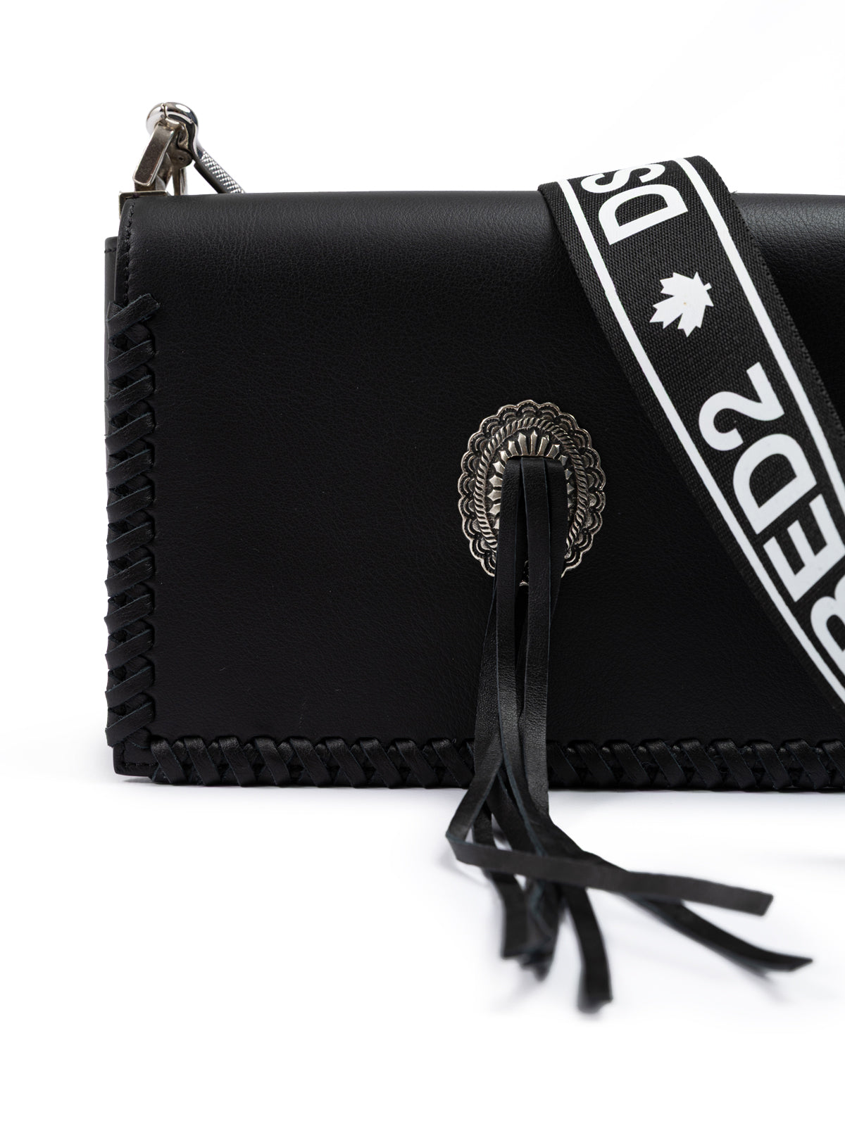 Dsquared² Schwarze Leder Crossbody Tasche